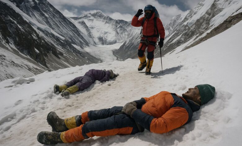 Mais de 200 corpos congelados continuam no Everest! Conheça o código sombrio que obriga alpinistas a deixar seus companheiros para morrer na “zona da morte”
