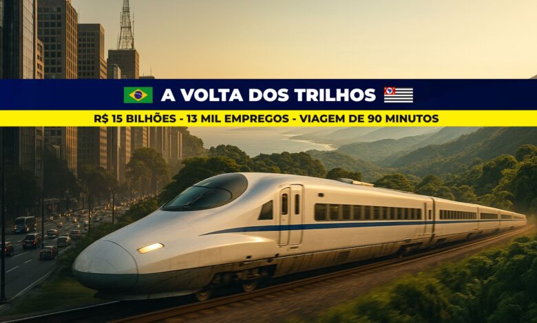 trem intercidades, transporte São Paulo, TIC Eixo Sul, viagem 90 minutos, mobilidade SP, ferrovia litoral paulista, SP nos Trilhos, investimentos transporte