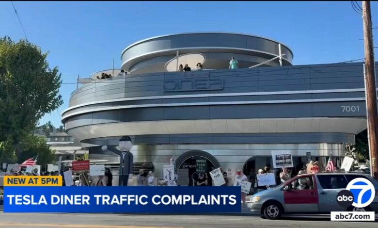 New Tesla Diner in Hollywood draws protest against CEO Elon Musk, upsets residents due to traffic issues