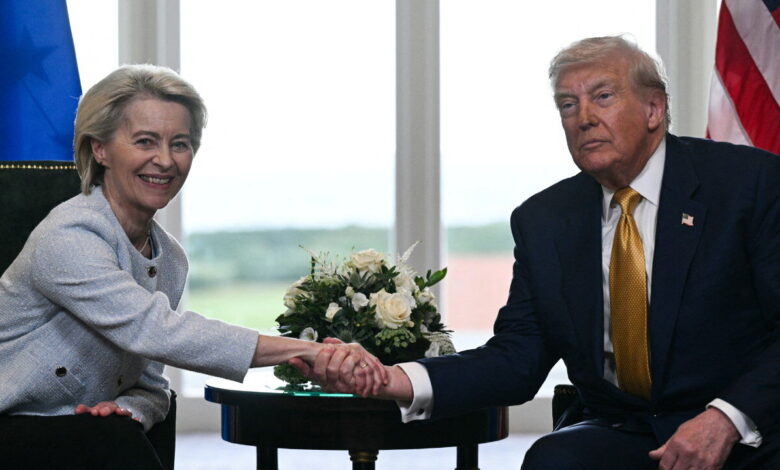 Ursula von der Leyen and Donald Trump