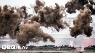 What happens in Taiwan's military exercise to defend against China?