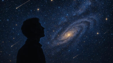 Você pode estar vendo estrelas que já morreram há milhares de anos — entenda como a luz guarda segredos do passado do universo. (Imagem: Reprodução/IA)