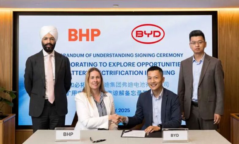 BYD e CATL unem forças com BHP para eletrificar operações de mineração