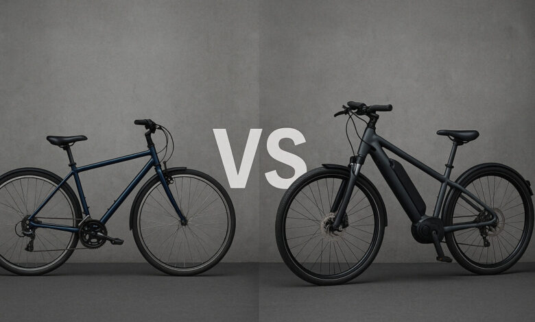 Bicicleta elétrica, Bicicleta tradicional, comparativo