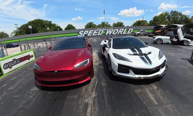 Corvette ZR1 de 1064 cv desafia Tesla Model S Plaid em arrancada