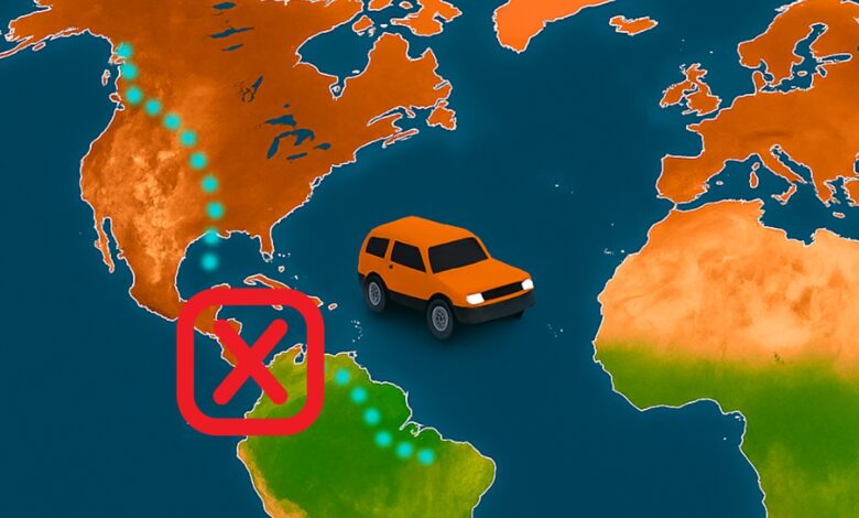 Estreito Darién, América do Sul, América do Norte, Estados Unidos, rota de imigrantes