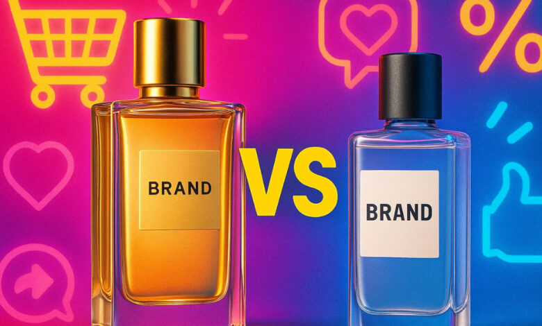 Produtos “dupes” ganham força com preços mais acessíveis e qualidade similar às marcas líderes, e desafiam a lealdade do consumidor. (Imagem: Reprodução/IA)