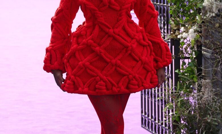 Joy Sunday Wore McQueen To The ‘Wednesday’ Season 2 London Premiere red knit dress and red hat
