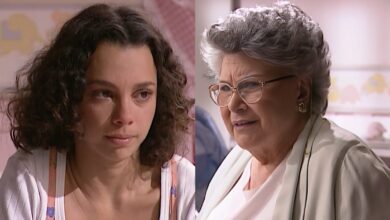 Olga da lição em Joyce durante visita em História de Amor