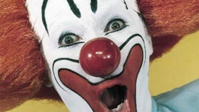 Bozo abrindo a boca surpreso