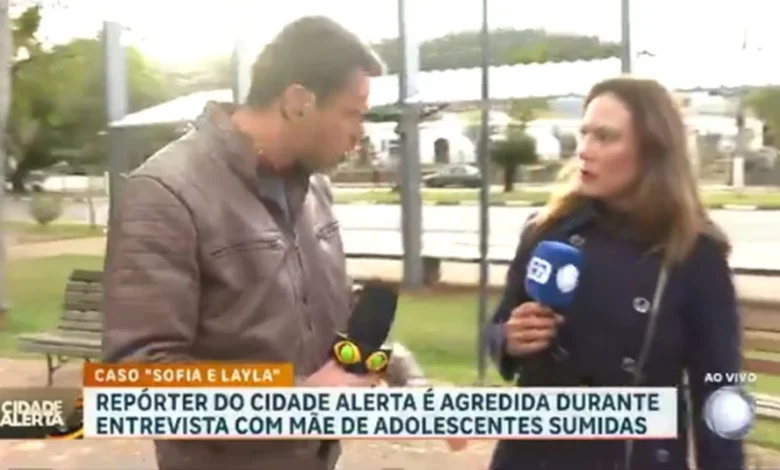 Lucas Martins agride Grace Abdou. Foto: Reprodução/Record