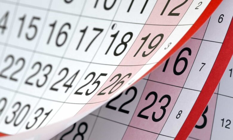 veja as datas comemorativas e as folgas do mês