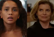 Raquel (Tais Ara&uacute;jo) e Odete (Debora Bloch). Foto: Vale Tudo (Globo)