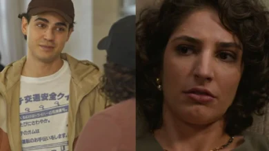 Caco (Pedro Alves) e Ayla (Bel Lima). Foto: Reprodução/Globo