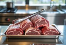 Corte de carne Chuck Eye Roll da Friboi em destaque sobre tábua de madeira.