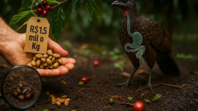Café de R$ 1,5 mil o quilo é processado no estômago de uma ave da Mata Atlântica em estado brasileiro