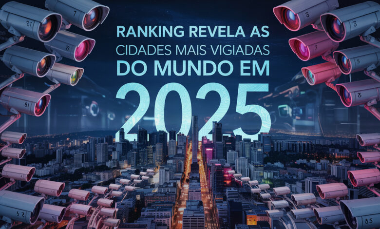 Ranking revela as cidades mais vigiadas do mundo em 2025: metrópoles concentram até 1 câmera para cada 2 habitantes e lideram a lista global de vigilância