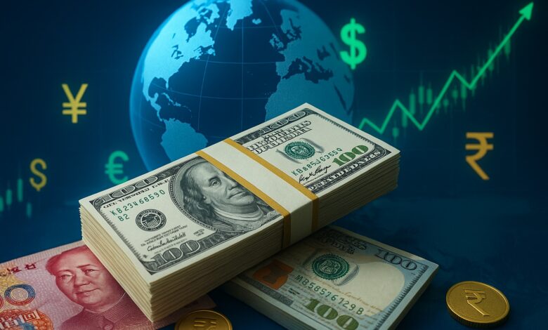 Entenda como o dólar virou a principal moeda do mundo com reservas globais que hoje superam US$ 7 trilhões e por que, mesmo com o avanço do yuan e da rupia, sua substituição será difícil