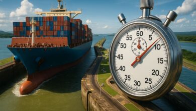 Entenda quanto tempo dura a travessia do Canal do Panamá, por que varia de 8 a 24 horas e como afeta rotas globais