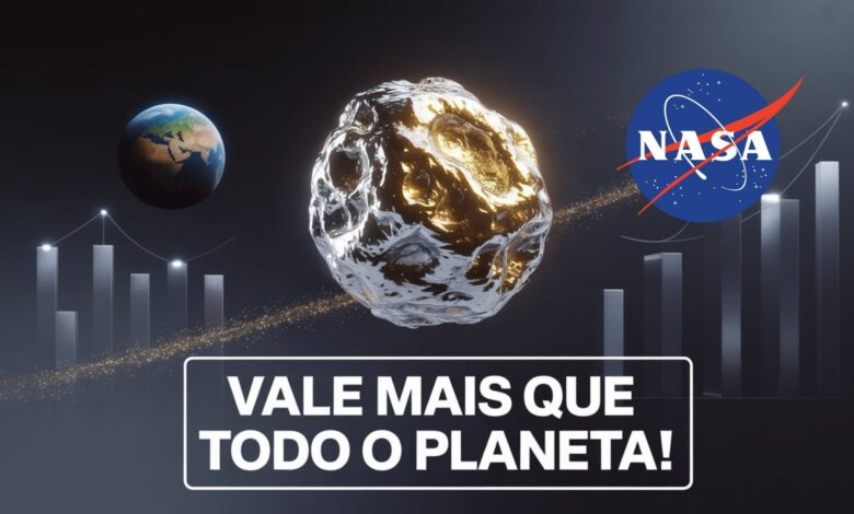 Nasa monitora asteroide 16 Psique, cuja riqueza mineral supera a economia global e pode revolucionar a mineração espacial. Saiba mais.