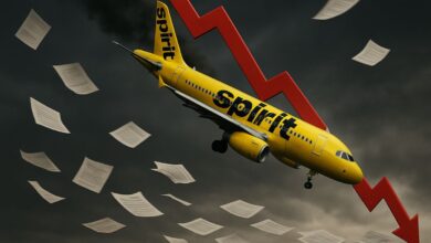 Spirit Airlines despenca: quase US$ 2 bi em dívidas colocam o modelo “low cost” em xeque.