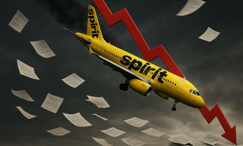 Spirit Airlines despenca: quase US$ 2 bi em dívidas colocam o modelo “low cost” em xeque.
