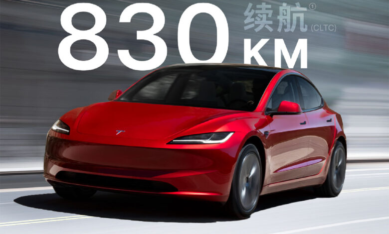 Tesla lança Model 3+ na China com autonomia de até 830 km