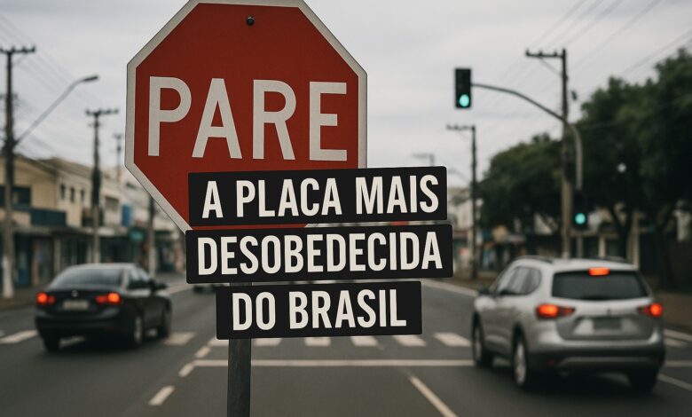 Placa de trânsito mais desobedecida do Brasil