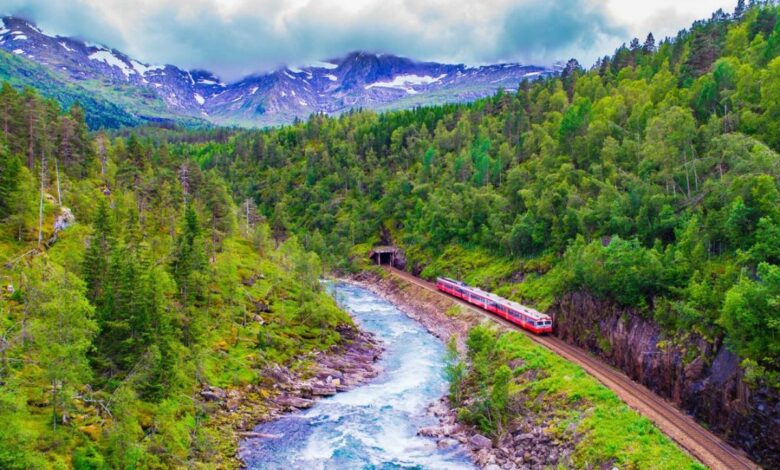 A viagem de trem mais cinematográfica da Europa: 7 horas entre fiordes, 182 túneis e o deserto gelado de Hardangervidda na Noruega