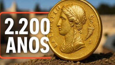 Moeda de ouro de 2.200 anos representando uma antiga rainha do Egito foi descoberta em Jerusalém