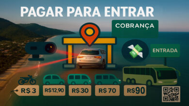 Cidade brasileira vai cobrar diária de até R$ 90 por veículo para entrada de turistas e terá isenção apenas para quem ficar até 8 horas