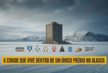 A cidade que vive dentro de um único prédio no Alasca: 272 pessoas dividem 14 andares com escola, hospital, igreja, correios, delegacia e até supermercado no mesmo lugar