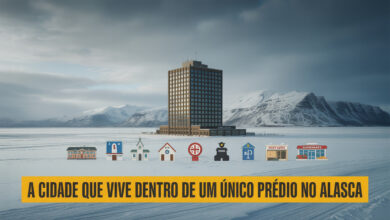 A cidade que vive dentro de um único prédio no Alasca: 272 pessoas dividem 14 andares com escola, hospital, igreja, correios, delegacia e até supermercado no mesmo lugar