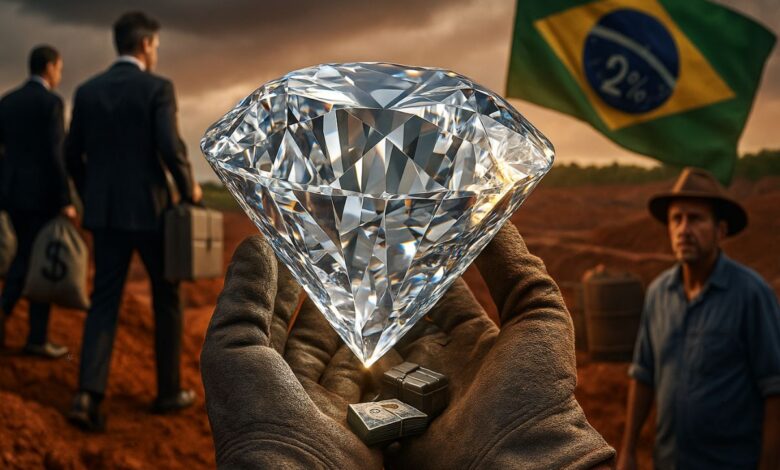 Diamante bruto de 646 quilates achado em Coromandel repete feito de 1938, mas só 2% do valor milionário ficará no Brasil, diz ANM