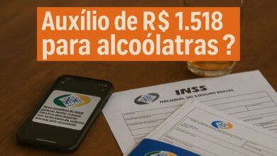 Governo não criou novo auxílio de R$ 1.518 para alcoólatras. Entenda quais benefícios existem e como funcionam os critérios oficiais.