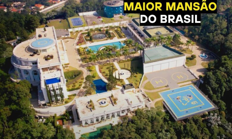 A mansão de Alphaville que parece um palácio: 17.800 m², suíte maior que casas e até aquário de 8 metros
