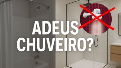 Descubra como o chuveiro italiano e paredes de sombra estão substituindo o box de vidro e transformando banheiros em espaços modernos.