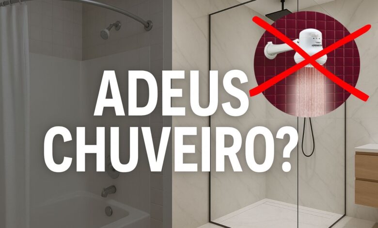 Descubra como o chuveiro italiano e paredes de sombra estão substituindo o box de vidro e transformando banheiros em espaços modernos.