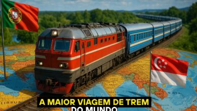 A maior viagem de trem do planeta sai de Portugal, cruza a Ferrovia Transiberiana, dura 21 dias e percorre 18.755 km até chegar a Singapura.