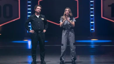 Apresentadores do Game dos 100. Foto: Divulga&ccedil;&atilde;o/Record