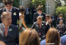 Faust&atilde;o no casamento da filha, Lara. Foto: Instagram