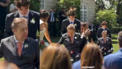 Faust&atilde;o no casamento da filha, Lara. Foto: Instagram