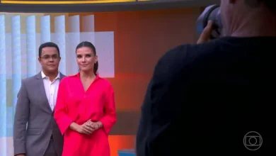 Marcelo Pereira e&nbsp;Sabina Simonato. Foto:&nbsp;Jornal Nacional/Reprodu&ccedil;&atilde;o