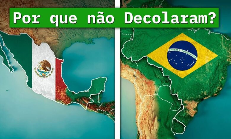 Brasil e México seguem grandes em território, mas sem se tornarem potências. Instituições frágeis limitam desenvolvimento e freiam produtividade duradoura.