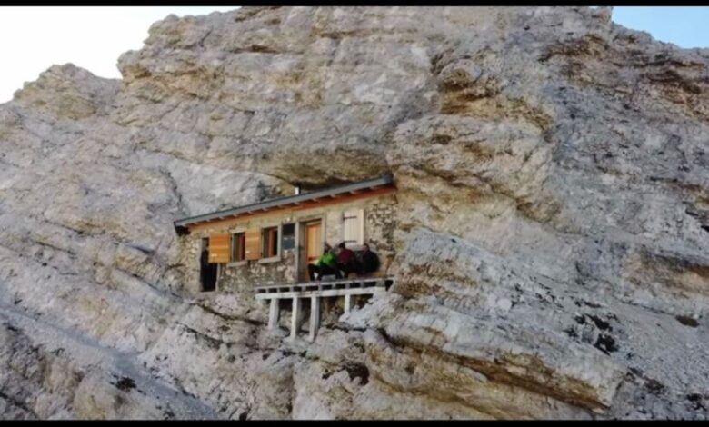 Casa de pedra, montanha, Itália