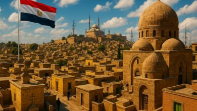 Na Cidade dos Mortos, no Cairo, uma antiga necrópole do Egito abriga famílias que vivem entre túmulos e mausoléus em meio à modernização urbana.