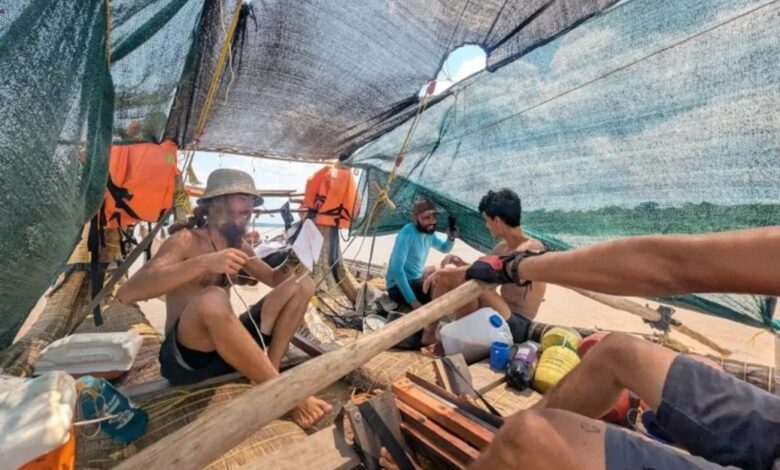 Amazônia, Rio, Bolívia, Balsa de palha