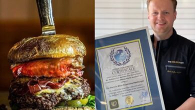 Hambúrguer “Golden Boy” custa quase US$ 6 mil e combina Wagyu A5, ouro comestível e 148 ingredientes raros em uma experiência gastronômica única