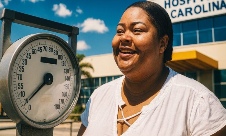 Mulher supera a obesidade com esperança e emagrecimento surpreendente em hospital público do RJ enquanto aguarda cirurgia bariátrica.