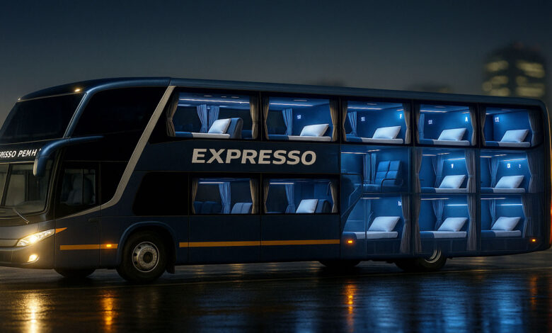 Dormir mal na estrada Não com esse ônibus com 26 camas que promete rivalizar com avião nas rotas SP–Rio e SP–Curitiba
